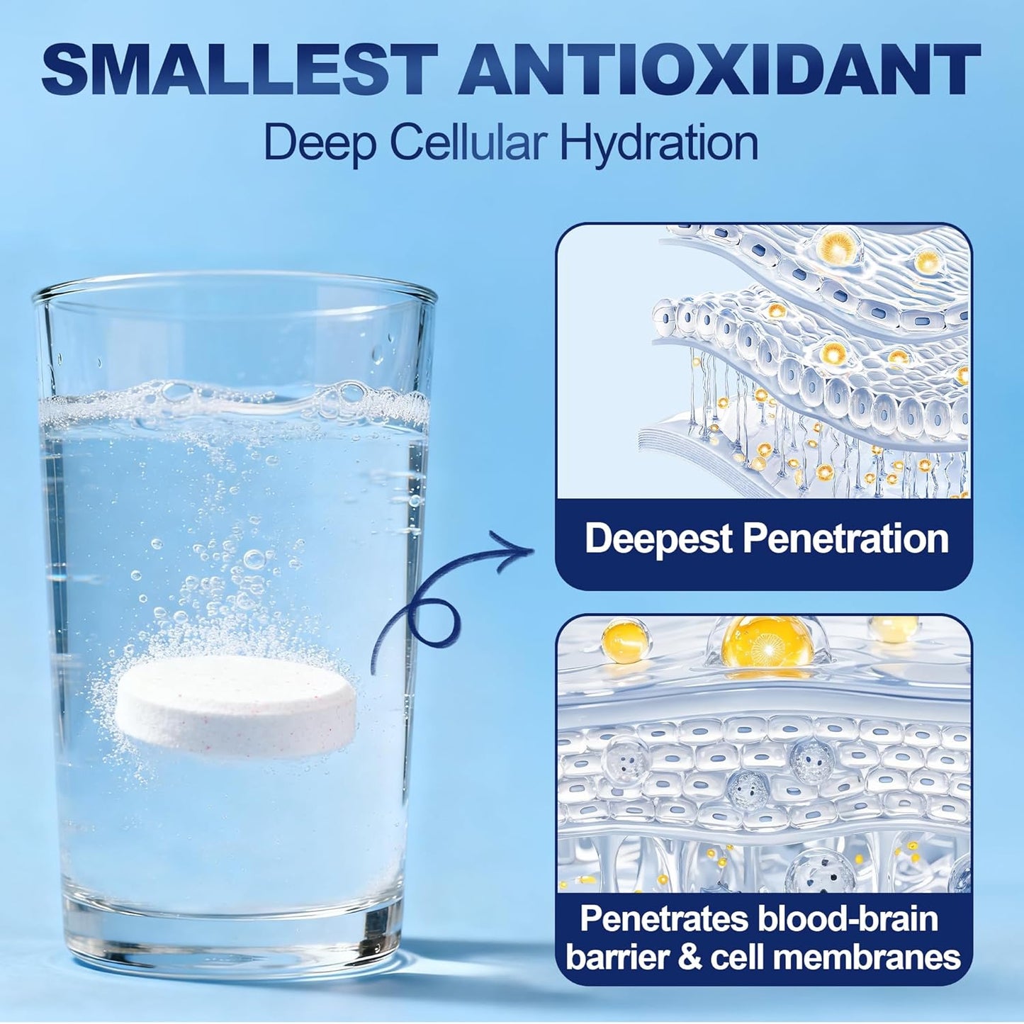 Molecular Hydrogen Tablets (12 PPM) - 120 Count High Potency H2 Supplement with Magnesium - Fast Dissolving Hydrogen Water