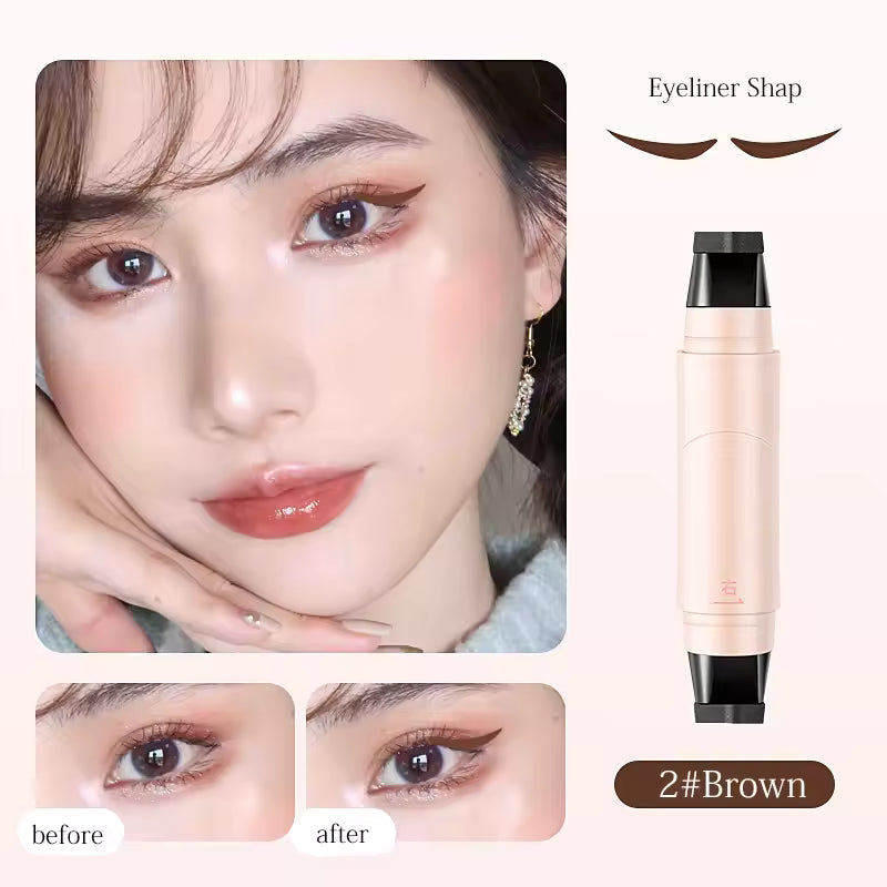 Rotating Eyeliner Stamp Pen, Waterproof, Sweat-Resistant, One-Touch Application Liquid Eyeliner, Smudge-Proof, Daily Makeup