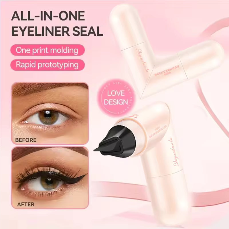 Rotating Eyeliner Stamp Pen, Waterproof, Sweat-Resistant, One-Touch Application Liquid Eyeliner, Smudge-Proof, Daily Makeup