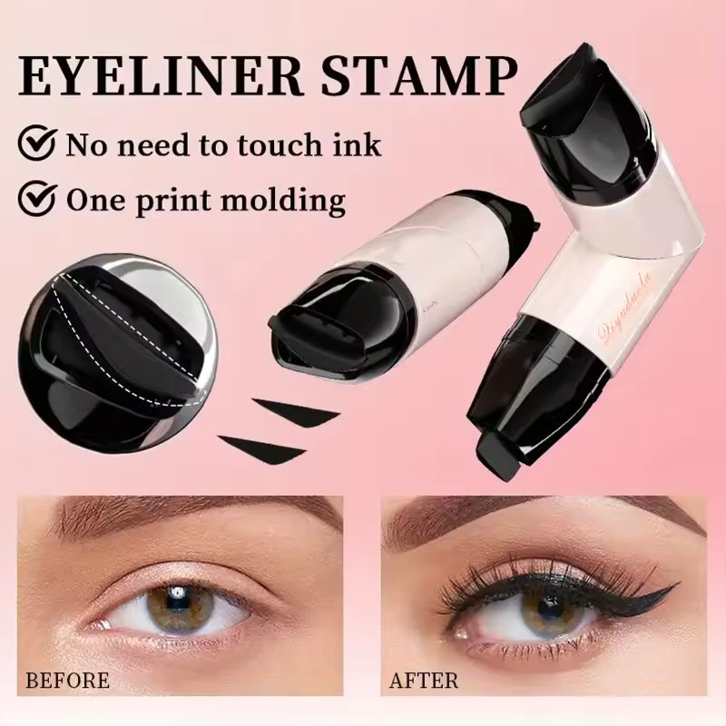 Rotating Eyeliner Stamp Pen, Waterproof, Sweat-Resistant, One-Touch Application Liquid Eyeliner, Smudge-Proof, Daily Makeup