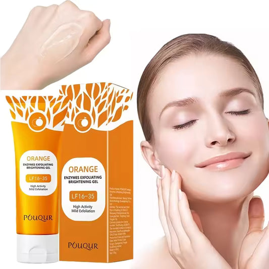 Orange Facial Exfoliating Gel – Deep Moisturizing Pore Cleansing Gentle Scrub for Face & Body, Dead Skin Remover