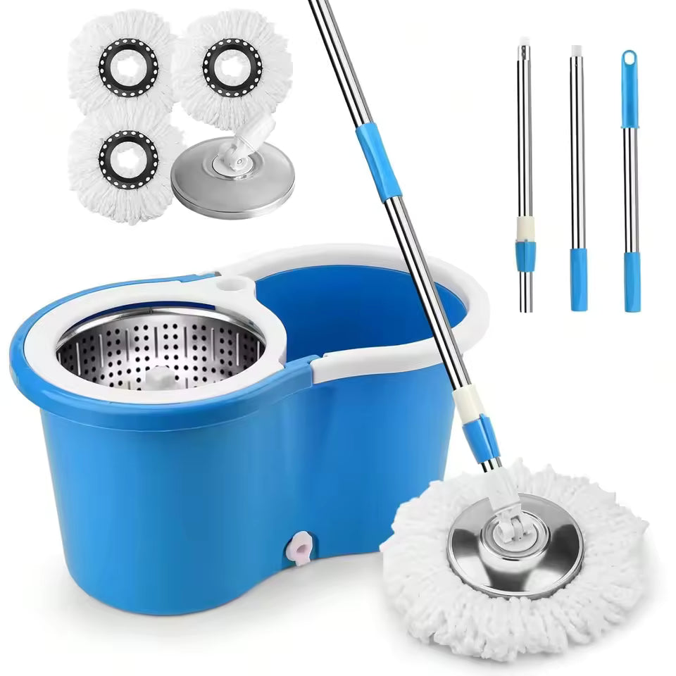 Hot Sale 360 Spin Mop and Bucket Set, Easy Wring Self Cleaning Floor Mop with 3 Replaceable Microfiber Heads & Adjustable Handle