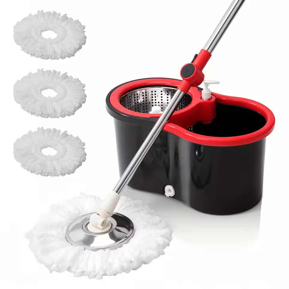 Hot Sale 360 Spin Mop and Bucket Set, Easy Wring Self Cleaning Floor Mop with 3 Replaceable Microfiber Heads & Adjustable Handle