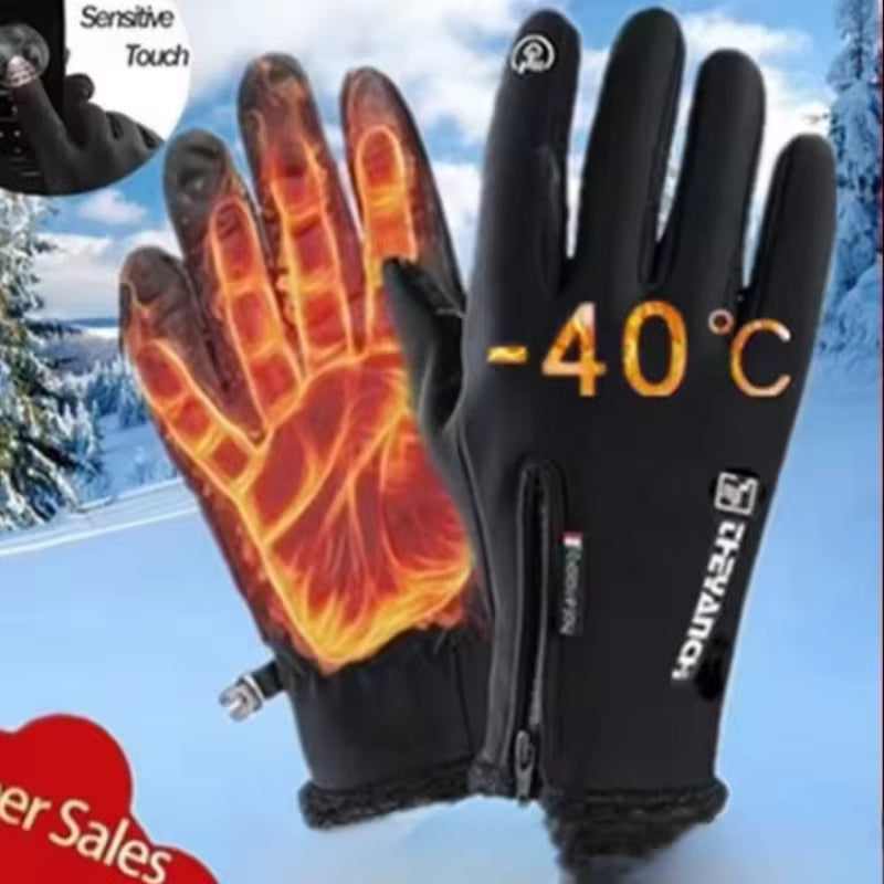 Men’s Outdoor Winter Gloves – Waterproof, Thermal Fleece Lined, Touchscreen, Non-Slip for Motorbike, Mountaineering & Outdoor Sports