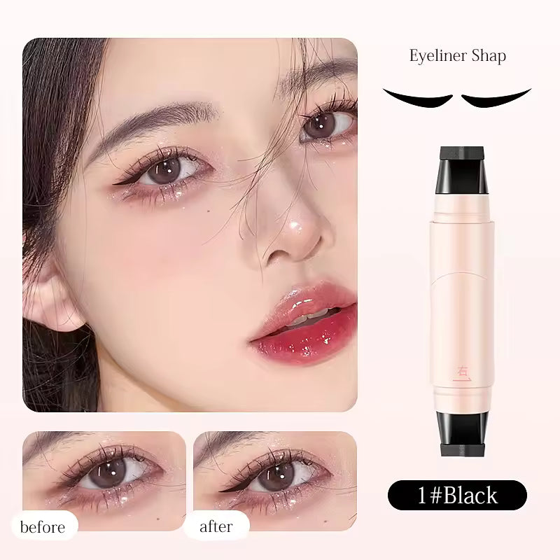 Rotating Eyeliner Stamp Pen, Waterproof, Sweat-Resistant, One-Touch Application Liquid Eyeliner, Smudge-Proof, Daily Makeup