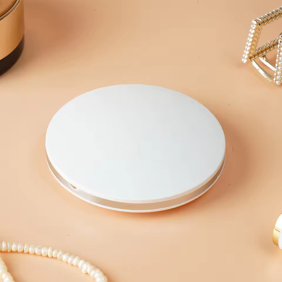 Rechargeable Portable Travel LED Makeup Mirror Handheld Pocket Compact Folding Cosmetic Mirror with Lights 1X/3X Magnification