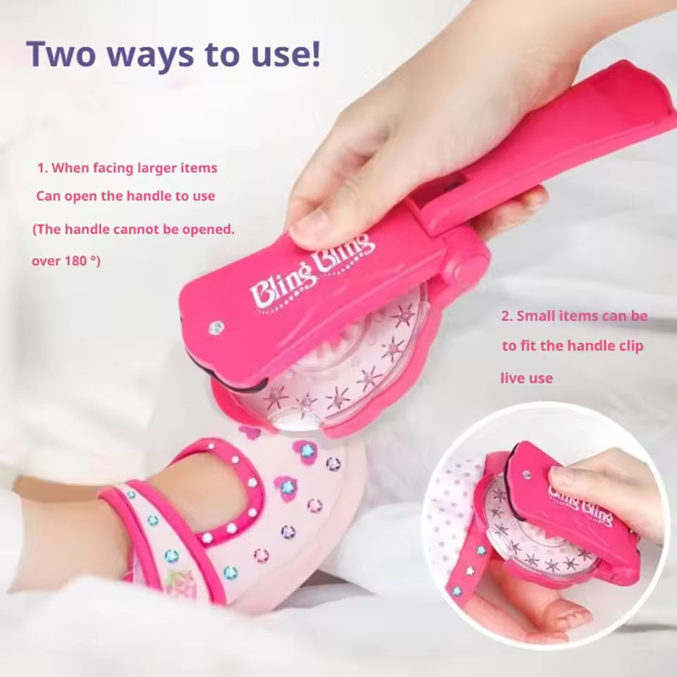 Magic Diamond Stamping Toy for Girls DIY Hair Jewelry Set Bling Press Film Diamond Stickers Role Play Dress Up Birthday Gift